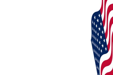 Sağ taraftaki çubuk Amerikan bayrağı illüstrasyon sunum kartı slaydı