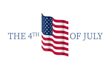 4 Temmuz Amerikan bayrağı kutlama davetiyesi illüstrasyon kartı