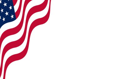 Köşedeki Amerikan bayrağı arkaplan resimli slayt kartı