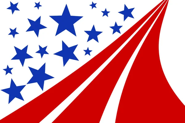 Hullám Alakú Piros Fehér Kék Amerikai Zászló Illusztráció Grafika Bemutató — Stock Fotó