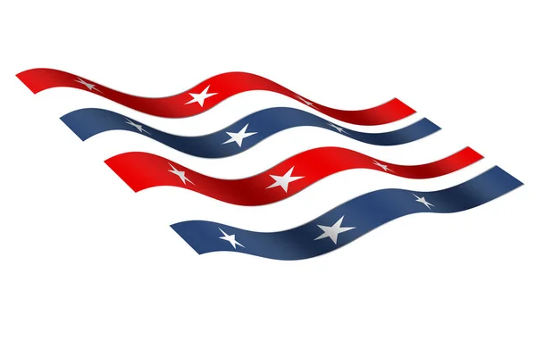 Seitenansicht Amerikanische Flagge Sterne Und Streifen Form Illustration Grafik Urlaub — Stockfoto