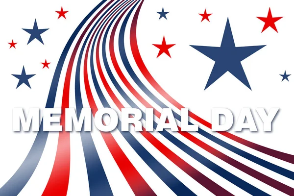 American Memorial Day Banner Poster Texto Ilustração Com Vermelho Branco — Fotografia de Stock