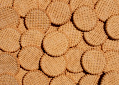 Bir demet şekerli hormonlu kurabiye abur cuburlar yuvarlak kurabiyeler