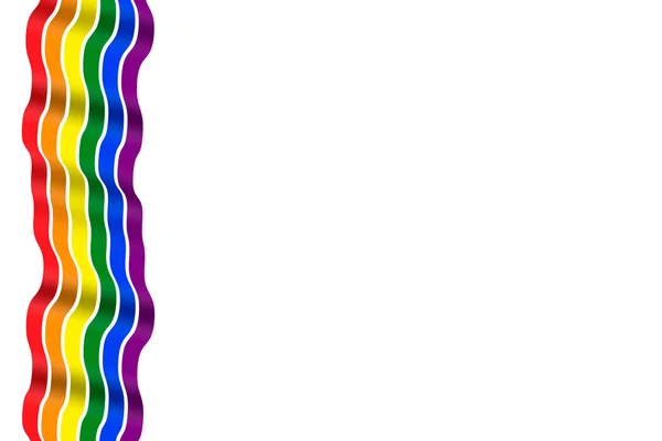 Боковая Волнистая Радуга Гордость Флага Полосы Ленты Праздник Цветов Рисунок — стоковое фото