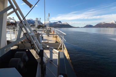 Buz bir tanker üst güverte.