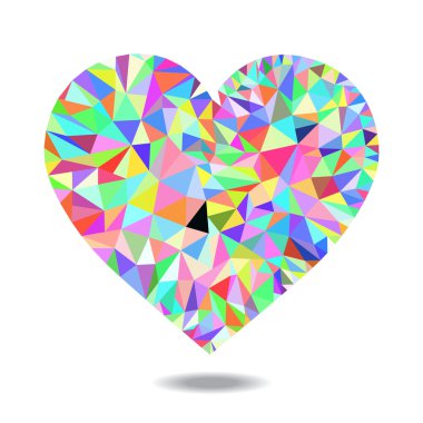 Soyut çok renkli poligonal kalp.