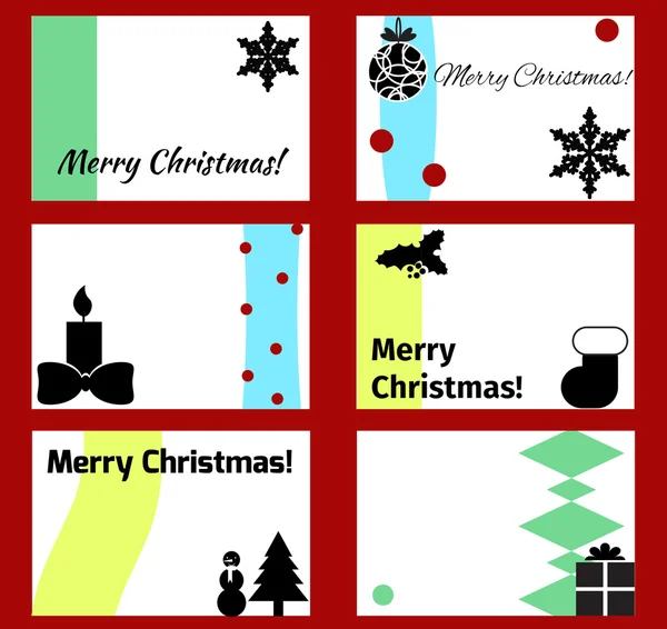 Płaskie styl świąteczne kartki z życzeniami — Wektor stockowy