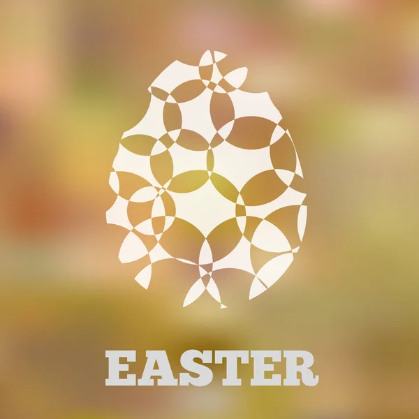 Coquille d'oeuf de Pâques sculptée sur fond flou — Image vectorielle