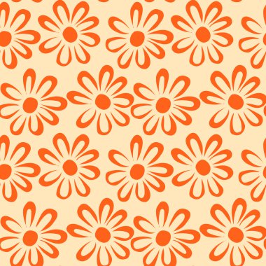 turuncu çiçekler pürüzsüz desen