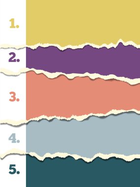 Renkli kağıt yırtık piecies ile yapılan şablonu