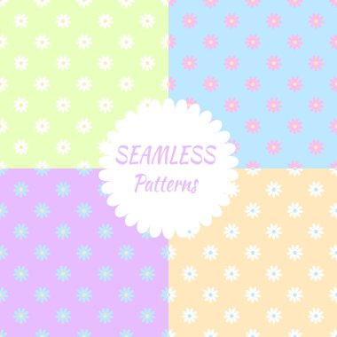 Pastel renkli papatya çiçekler ile Seamless Modeli