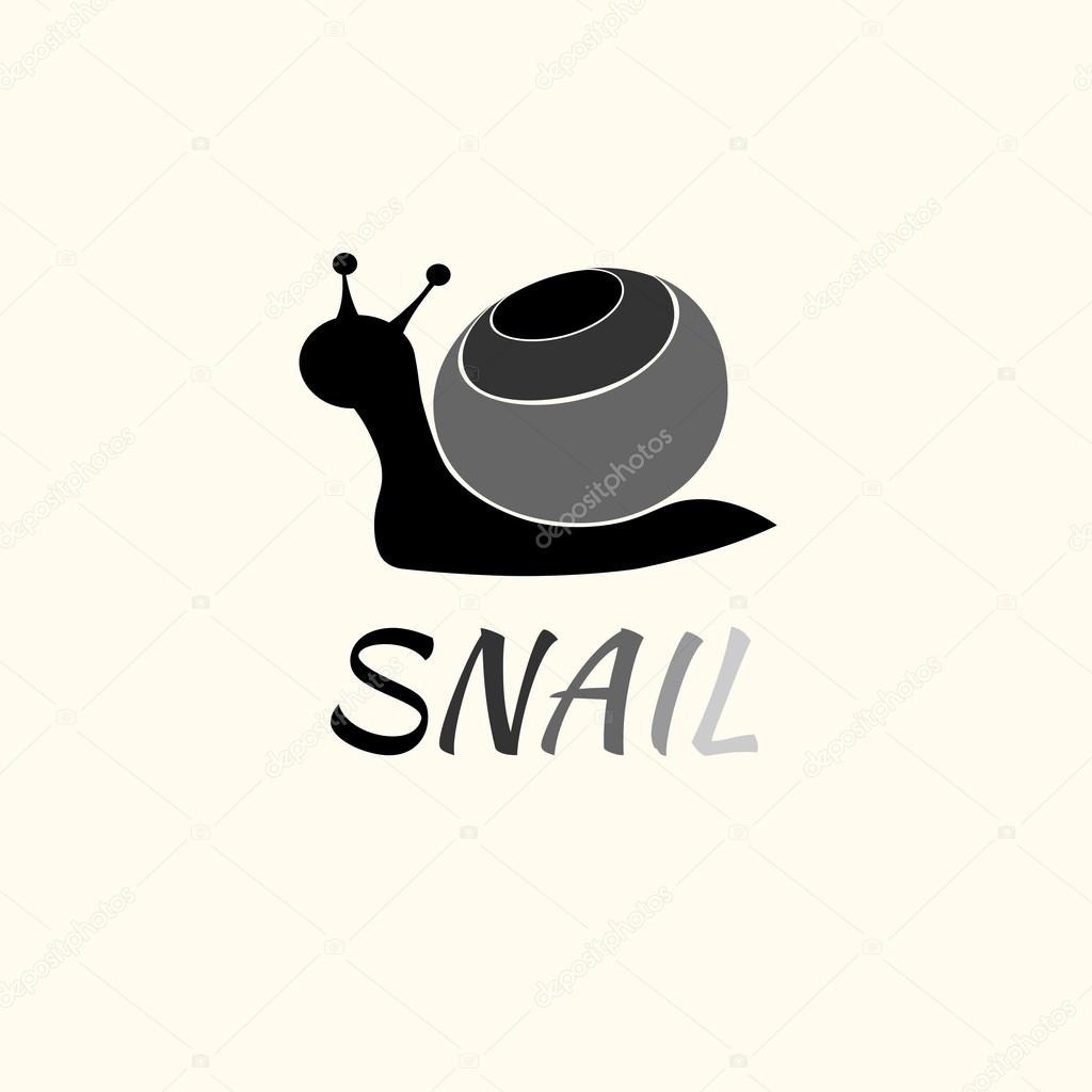 Stylized image of snail. Semiabstract logo.