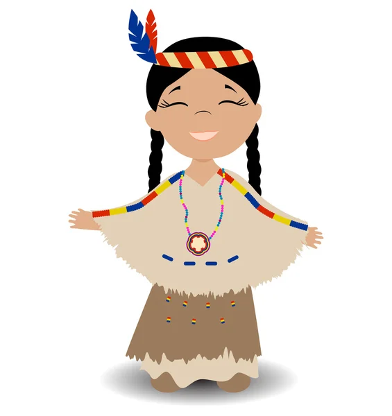 Native american indian girl. — Stock Vector