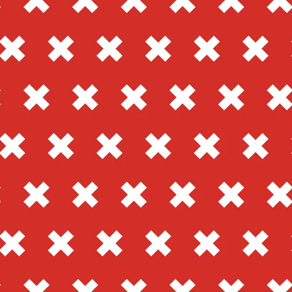Vektor nahtloser Hintergrund mit Schweizer Fahnenkreuz auf Rot — Stockvektor