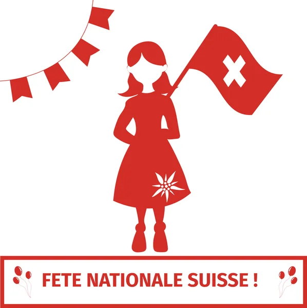 Image de carte de voeux pour la fête nationale suisse . — Image vectorielle