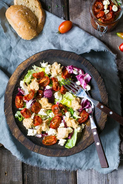 Italienska panzanella salad — Stockfoto