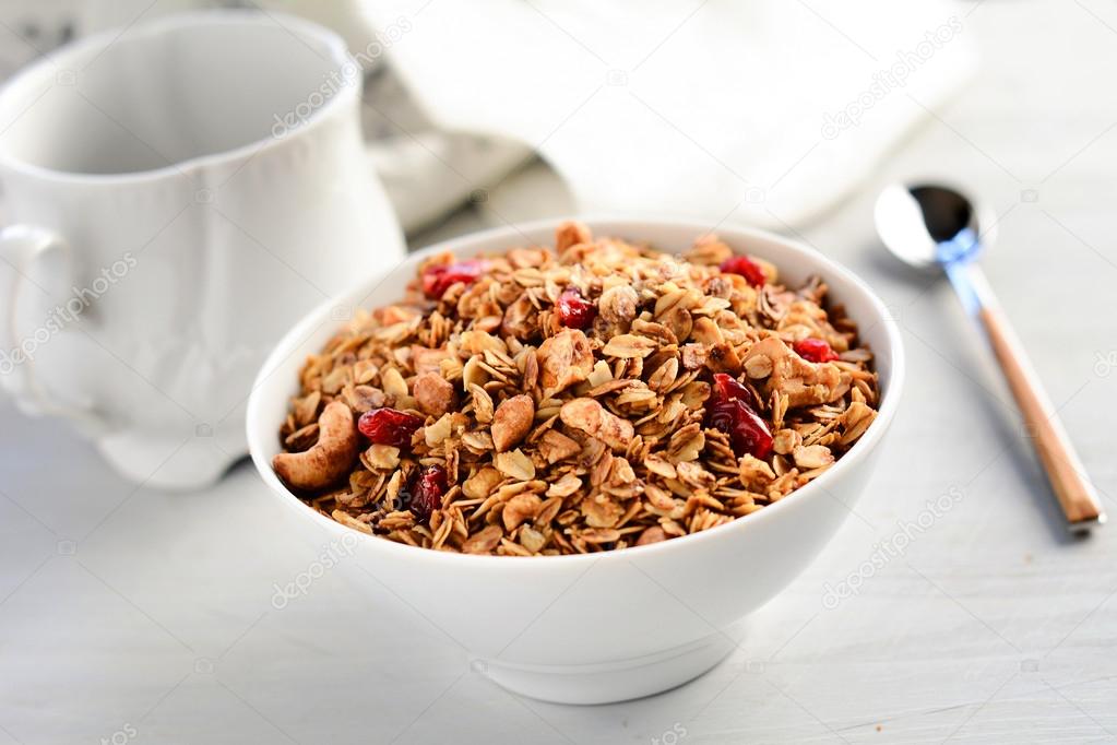 Granola with nuts and dried cranberry
