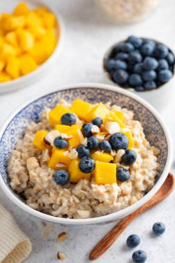 Mango yaban mersinli vegan yulaf ezmesi kasesi