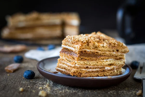 Medovik, Rus tatlım pasta — Stok fotoğraf