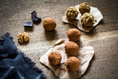 lezzetli çikolata truffles