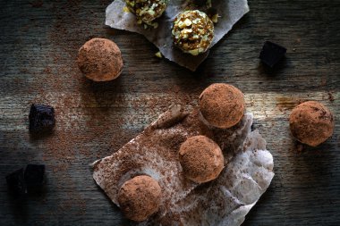 lezzetli çikolata truffles