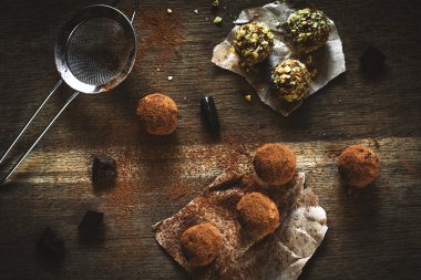 lezzetli çikolata truffles