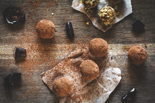 Délicieuses truffes au chocolat — Photo