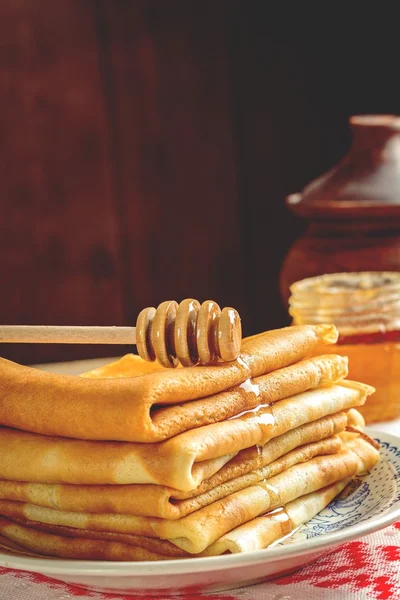Crepes con miel — Foto de Stock