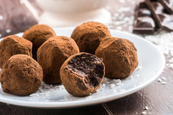 Homemade chocolate truffles