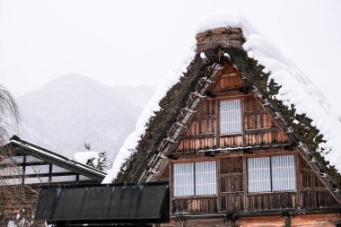 Shirakawago Köyü, Shirakawago, Japonya 'da güzel evler..
