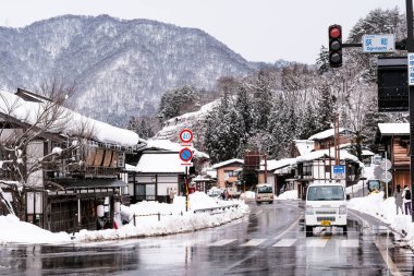 Shirakawago Köyü Girişi, Gifu, Japonya, 02-02-19.