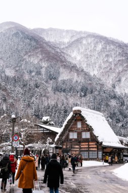 Shirakawago Köyü Girişi, Gifu, Japonya, 02-02-19.