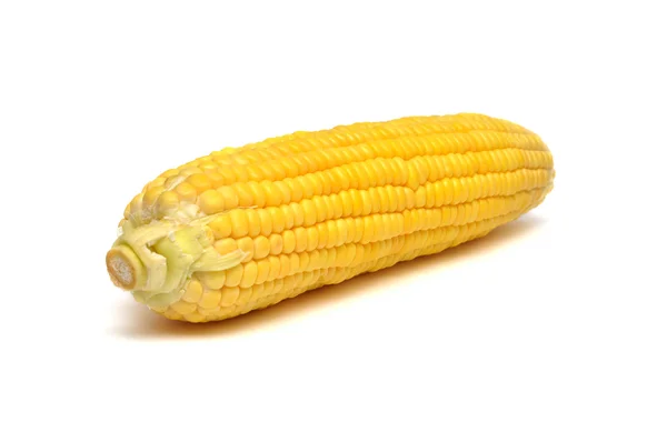 Maïs jaune doux avec fond blanc — Photo