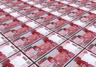 3D Endonezya rupiah para beyaz arka plan