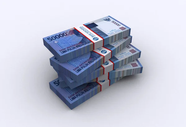 3D Rupia indonesia dinero fondo blanco —  Fotos de Stock