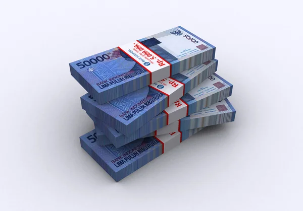 3D Rupia indonesia dinero fondo blanco —  Fotos de Stock