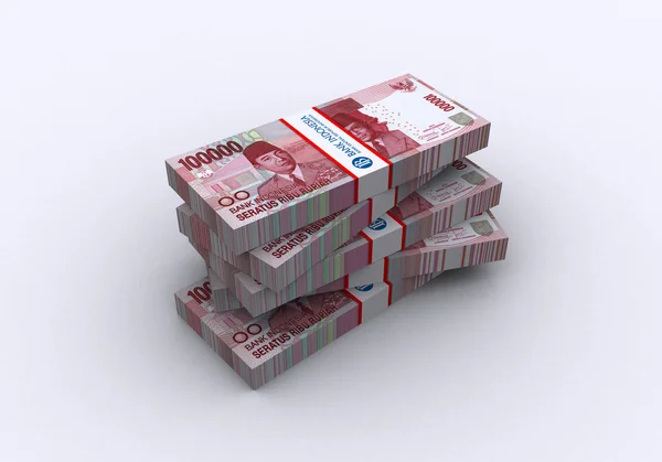 3D Indonesiano rupiah soldi sfondo bianco — Foto Stock