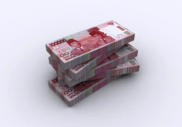 3D Rupia indonesia dinero fondo blanco —  Fotos de Stock