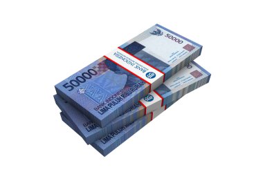 3D Endonezya rupiah para beyaz arka plan