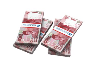 3D Endonezya rupiah para beyaz arka plan