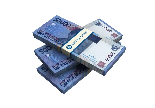 3D Rupia indonesia dinero fondo blanco — Foto de Stock