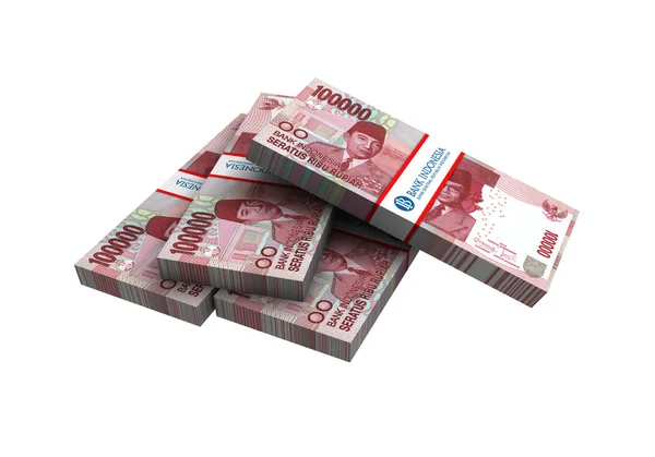 3D Rupia indonesia dinero fondo blanco — Foto de Stock