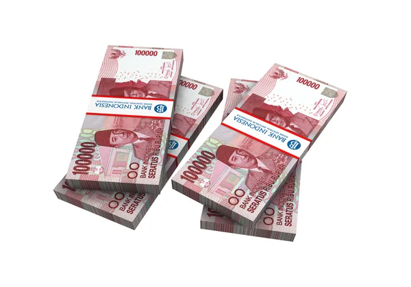 3D Endonezya rupiah para beyaz arka plan — Stok fotoğraf