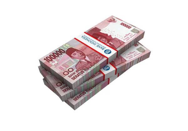 3D Rupia indonesia dinero fondo blanco —  Fotos de Stock