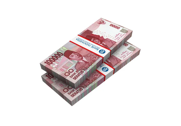 3D Endonezya rupiah para beyaz arka plan