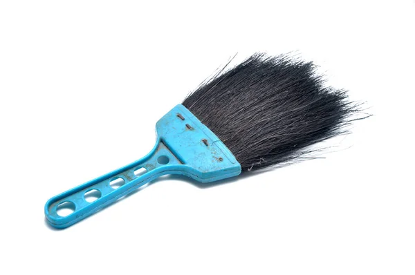 Small Broom Blue Handle White Background — Stock Photo, Image