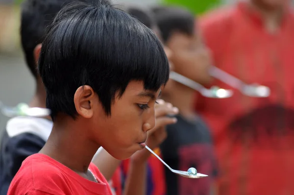 Westjava Indonesien August 2021 Unabhängigkeitstag Der Republik Indonesien Nehmen Kinder — Stockfoto