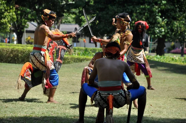 Yogyakarta Indonésie Octobre 2013 Performance Artistique Jathilan Prambanan Temple Park — Photo