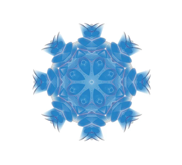 Mandala Air Painted Snowflakes White Background — Fotografia de Stock