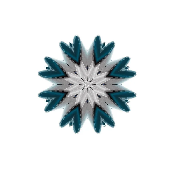 Mandala Dark Turquoise Hearts Voluminous Middle Gray — Stock Photo, Image